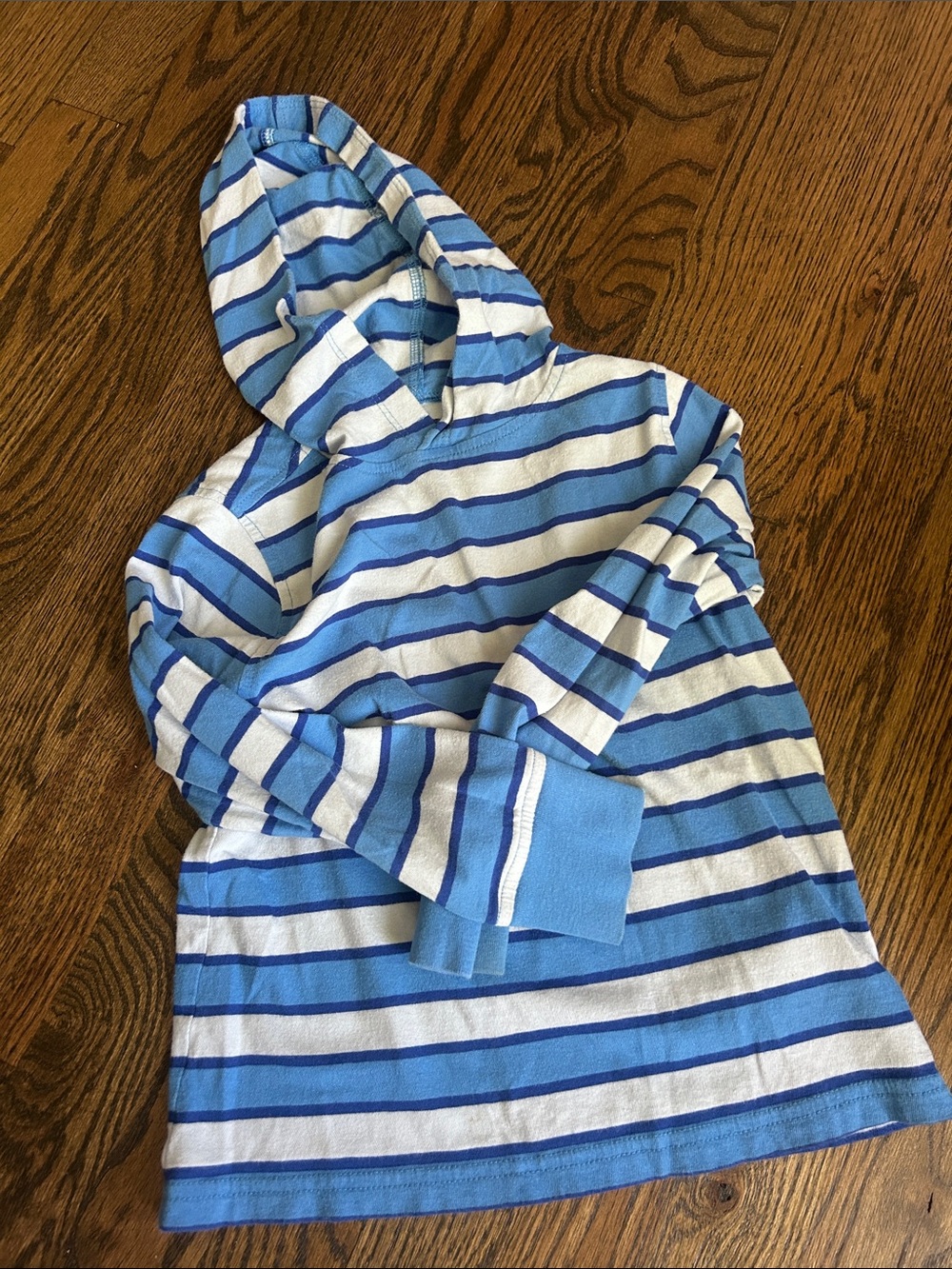 Blue & White Striped Hoodie